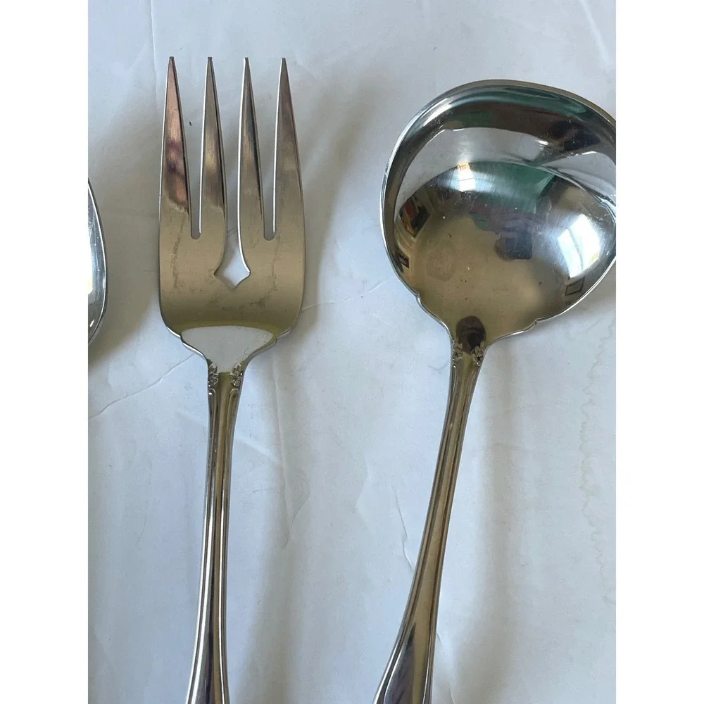 Oneidacraft Deluxe Flatware OS Chateau Stainless Serving Pieces 5pc Set